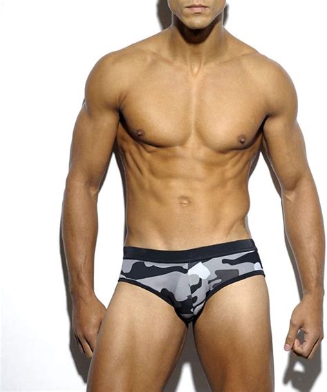 Mizok Men S Swimwear Sexy Low Rise Bikini Briefs Swimsuit Camouflage