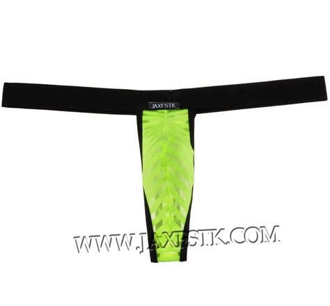 Sexy Men Tanga Sheer Stripe Mesh Bikini T Back Underwear Bulge Pouch Micro Thong