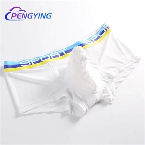 Men Sexy Underwear Silk Boxers U Pouch Panties Male Breathable Erotic Lingerie Cock Sheath Low