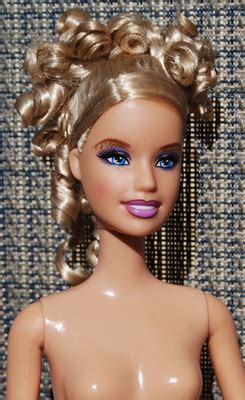 Nude Barbie With Updo In Curls Belly Button Body For Ooak Free Shipping
