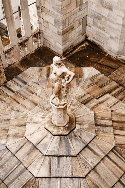 Statue Of A Naked Woman On A Pedestal In The Duomo Italy Milan Stock Photo Image Of