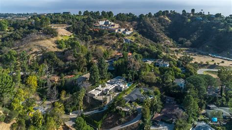 2720 Ellison Dr Beverly Hills Ca Usa Drone Aerial View Luxury Real Estate Italian Villa