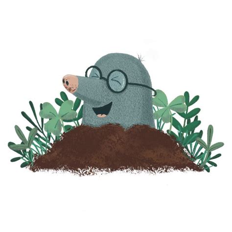 A Cartoon Pig With Glasses Sitting On Top Of A Pile Of Dirt Next To Plants