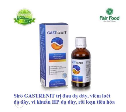 Sirô GASTRENIT trị đau dạ dày, viêm loét dạ dày, vi khuẩn HP dạ dày ...