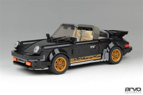 LEGO Porsche MOC: 911 Targa in Schwarz und Gold | zusammengebaut