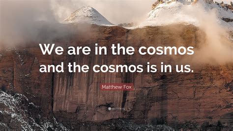 Matthew Fox Quote: “We are in the cosmos and the cosmos is in us.”