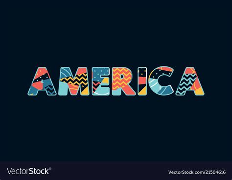 America Concept Word Art Royalty Free Vector Image