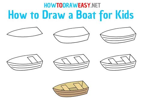 How To Draw A Boat Step By Step Art Drawings For Kids Drawing For