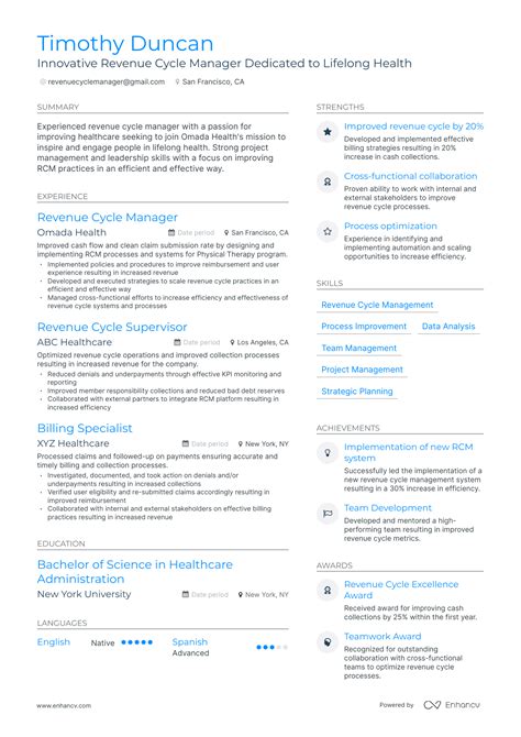 5 Revenue Cycle Manager Resume Examples Guide For 2024