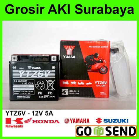 Aki Motor Yuasa Ytz6v Aki Murah Surabaya