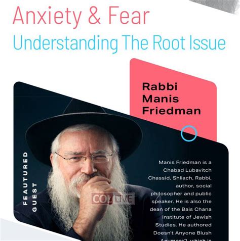 Live: 'Anxiety and Fear' with Rabbi Manis Friedman