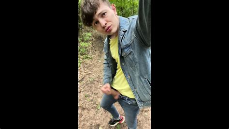 Hot Boy Jerking Big Dick OUTDOORS Huge Load Massive Cock Sexy