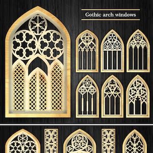 Decorative Gothic Window Arches Bundles Wall Decor Cnc And Etsy