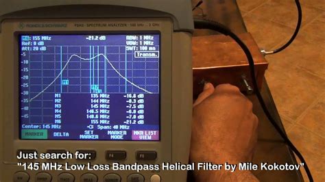 Characterize My Homemade Vhf Helical Bandpass Filter With Vna Youtube