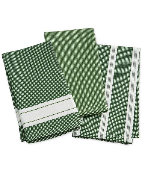 Martha Stewart Collection Green Kitchen Towels Set Of 3 Created For