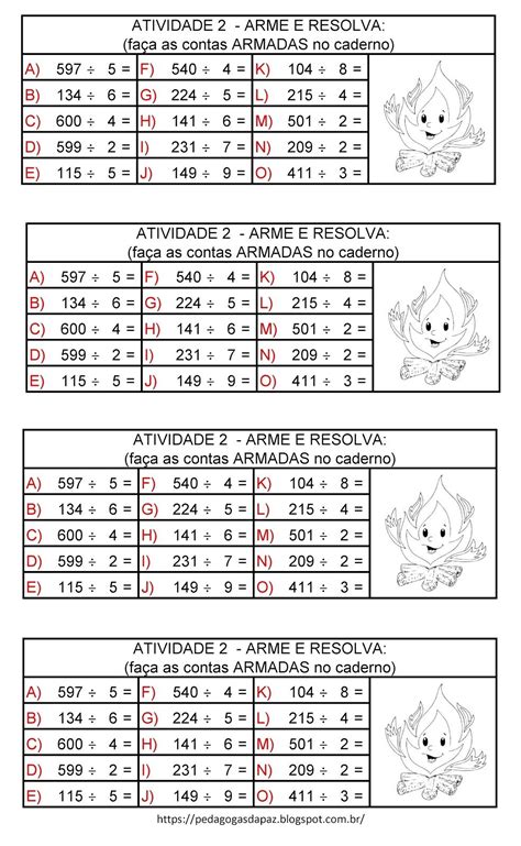 Exercicios De Divisão 2 Numeros Na Chave Resposta ROAREDU