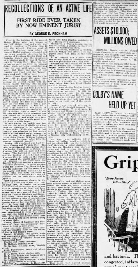 Reno Gazette-Journal, 5 Mar 1920, Fri, Other Editions C.L. Buncel list as early resident and ...