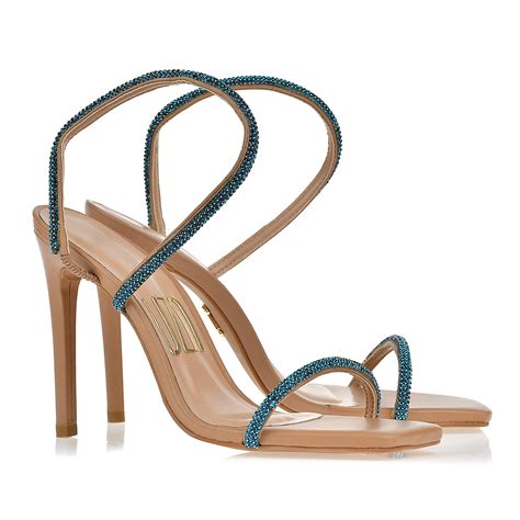 UZA Shoes Sandália Salto Alto New Couro Nude Coleção Primavera verão 2022