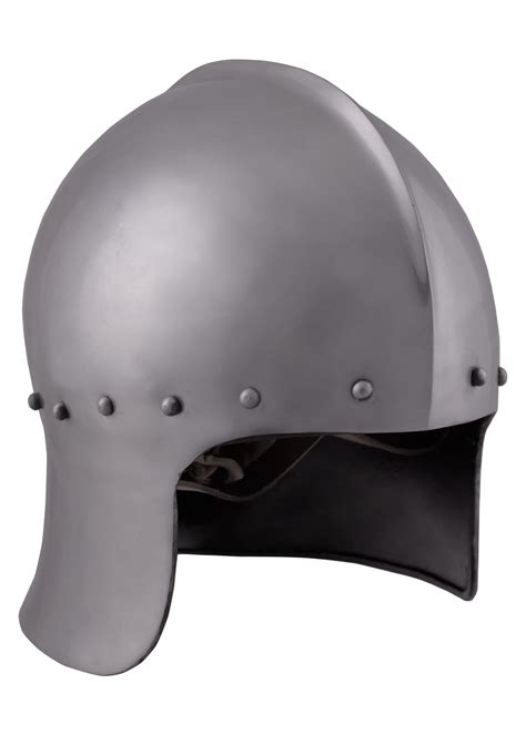 English Archer Helmet 15th Century Steel With Leather Liner Late