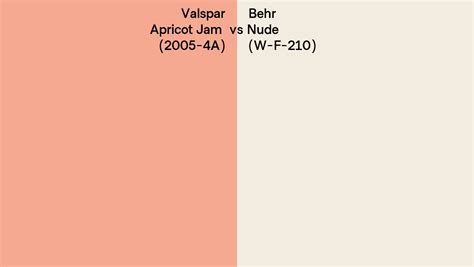 Valspar Apricot Jam A Vs Behr Nude W F Side By Side Comparison