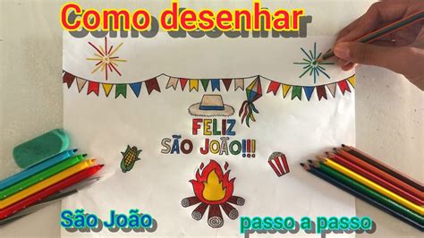 Como Desenhar Festa Junina - Desenhos de Rennan - Como desenhar um desenho de Festa Junina Passo a ...