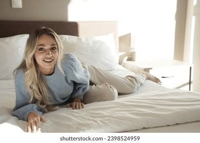 Woman Beautiful Face Blonde Hair Relaxing Stock Photo Shutterstock
