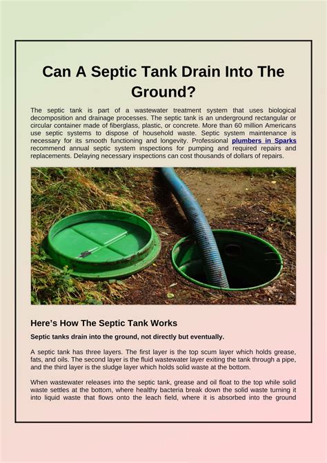 Ppt Can A Septic Tank Drain Into The Ground Powerpoint Presentation