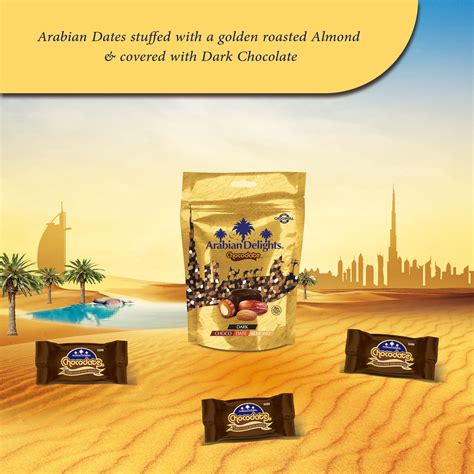 Arabian Delights Dark Chocodate, Classic Chocolate Coated Bite-Sized S ...