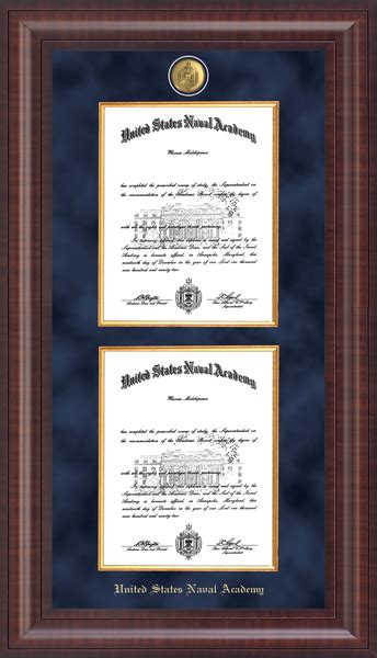 Us Naval Academy Store Double Presidential Vertical Diploma Frame