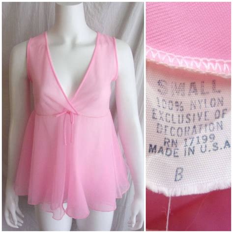 Vintage 1960s Pink Baby Doll Lingerie Top Hot Pink Sheer XS Etsy