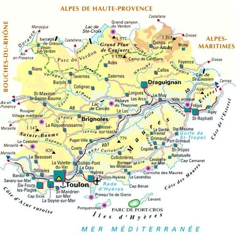 Carte Plan du Departement du Var 83 Départements français Carte