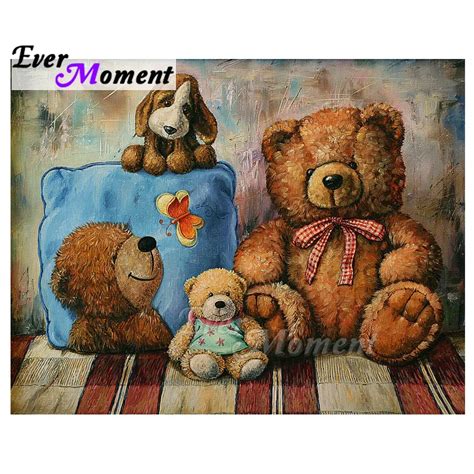Алмазная картина Ever Moment хобби работа мозаика медведь собака кукла ...