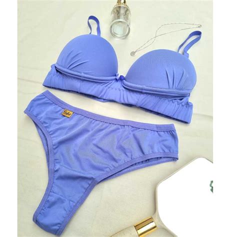 Conjunto Calcinha Suti Bojo B Sico Refor Ado Confort Vel Lingerie Shopee Brasil