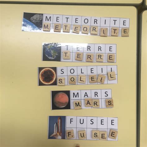 Lettres mobiles l espace Planètes maternelle Thème espace Espace