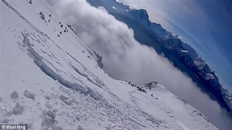 Close Call Backcountry Skier Captures The Moment He Triggers An