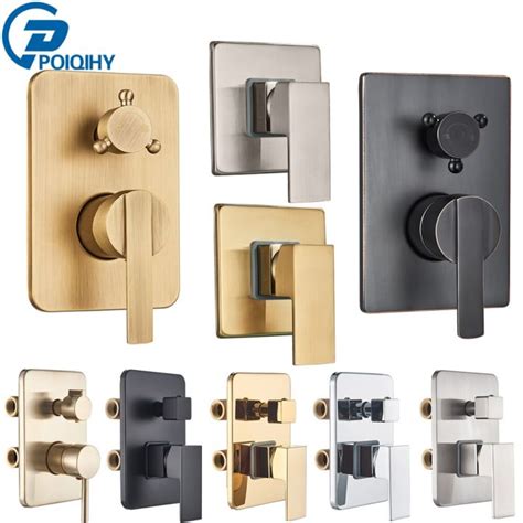 Matte Black Bathroom Hot Cold Bath Mixer Valve Concealed Water Control Valve Single Lever Shower