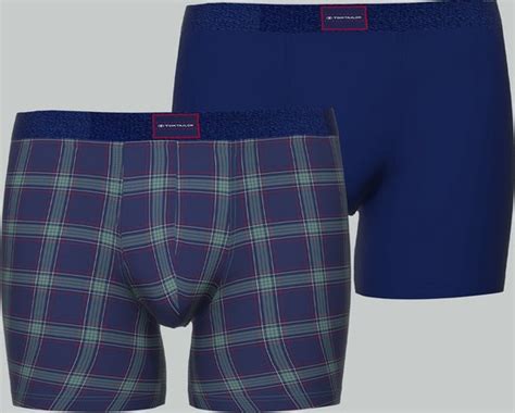 TOM TAILOR Stretch Cotton 2 Pack Heren Long Boxer Blauw Maat XL Bol