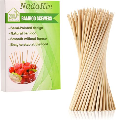 Amazon Inch Pack Bamboo Wooden Paddle Picks Skewers For