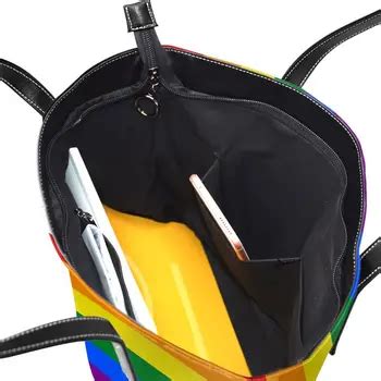 Rainbow Gay Pride Flag PU Leather Tote Bag Queerks