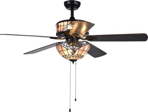 Warehouse Of Tiffany CFL 8353RB Gliska 52 Inch 5 Blade Rustic Bronze