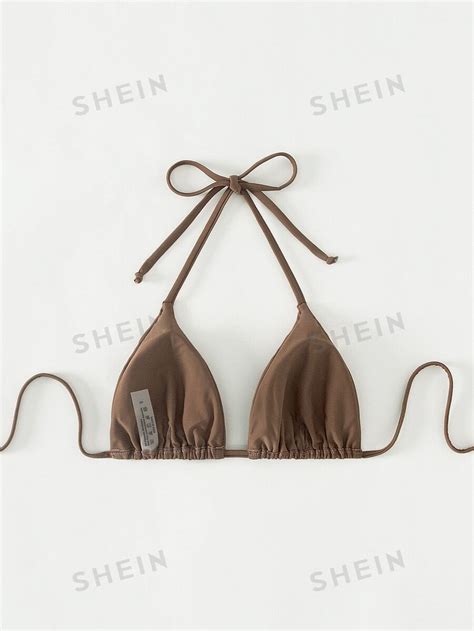 SHEIN Swim Summer Beach Halter Triangle Bikini Top For Sale Australia New Collection Online