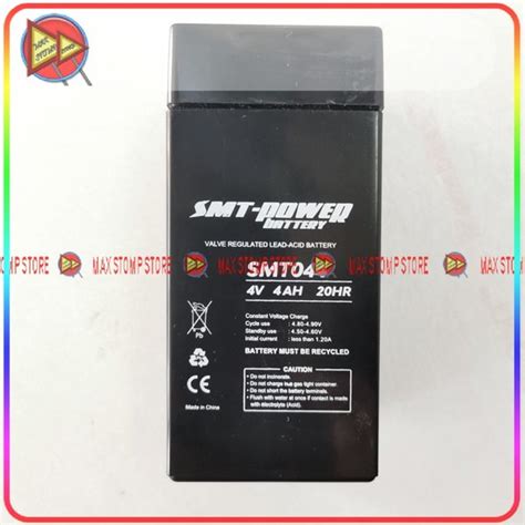 Jual BATERAI AKI KERING UNTUK TIMBANGAN DIGITAL 4V 4AH SMT POWER SMT044