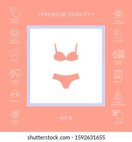 Set Lingerie Swimsuit Twopiece Bikini Silhouette Stock Vector Royalty Free