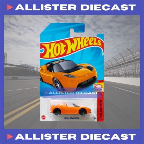 Hot Wheels Tesla Roadster Orange Hotwheels Tesla Roadster Orange HW Then And Now Tesla