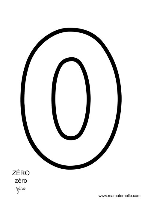 Colorier : chiffre 0 - Ma Maternelle