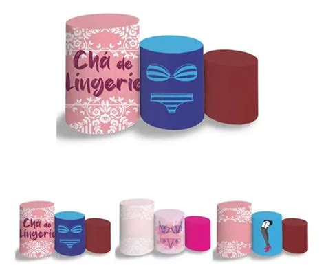 Trio Capa De Cilindro Chá De Lingerie Em Tecido Sublimado d MercadoLivre
