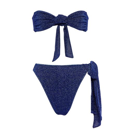 Buy Oseree Oséree Lumière Bandeau Bikini Blue At Off Editorialist