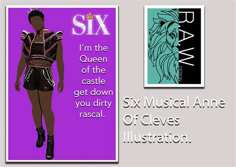 Six Musical Anne of Cleves With Quote . Six Musical Vector Portrait Art