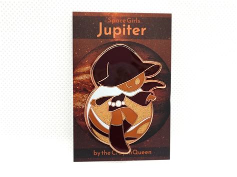 Jupiter Astronomy Enamel Pin Space Girls Astrology Planet Sparkle Stars