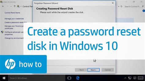 Creating A Password Reset Disk For Local User Accounts In Windows